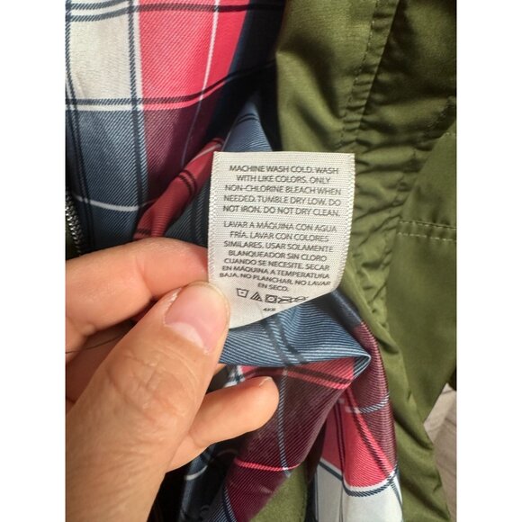 Time and Tru Women’s Green Windbreaker Jacket XL Hooded Zip Up Drawstring Waist - Picture 8 of 10